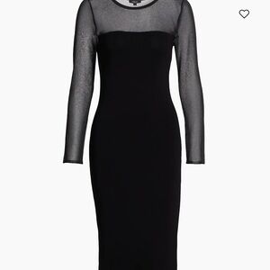 Rails Black Mesh Sleeve Midi Dress